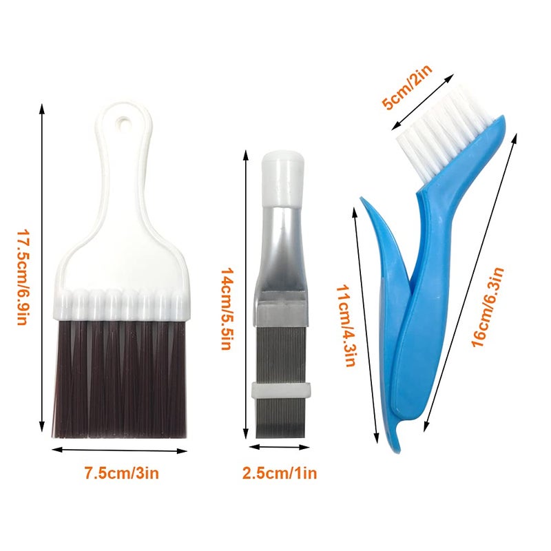 BangBoom 3 Styles Air Conditioner Condenser Fin Cleaning Brush, Premium Stainless Steel Fin Comb, Refrigerator Coil Cleaning Whisk Brush and Multifunction Plastic Brush Accessory (3PCS) - Image 2